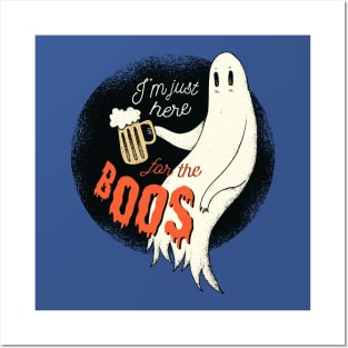 I'm Just Here For The Boos Funny Spooky Ghost Vintage Halloween Custom Posters and Art
